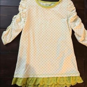 💚MatildaJane green polkadot shirt with rouching